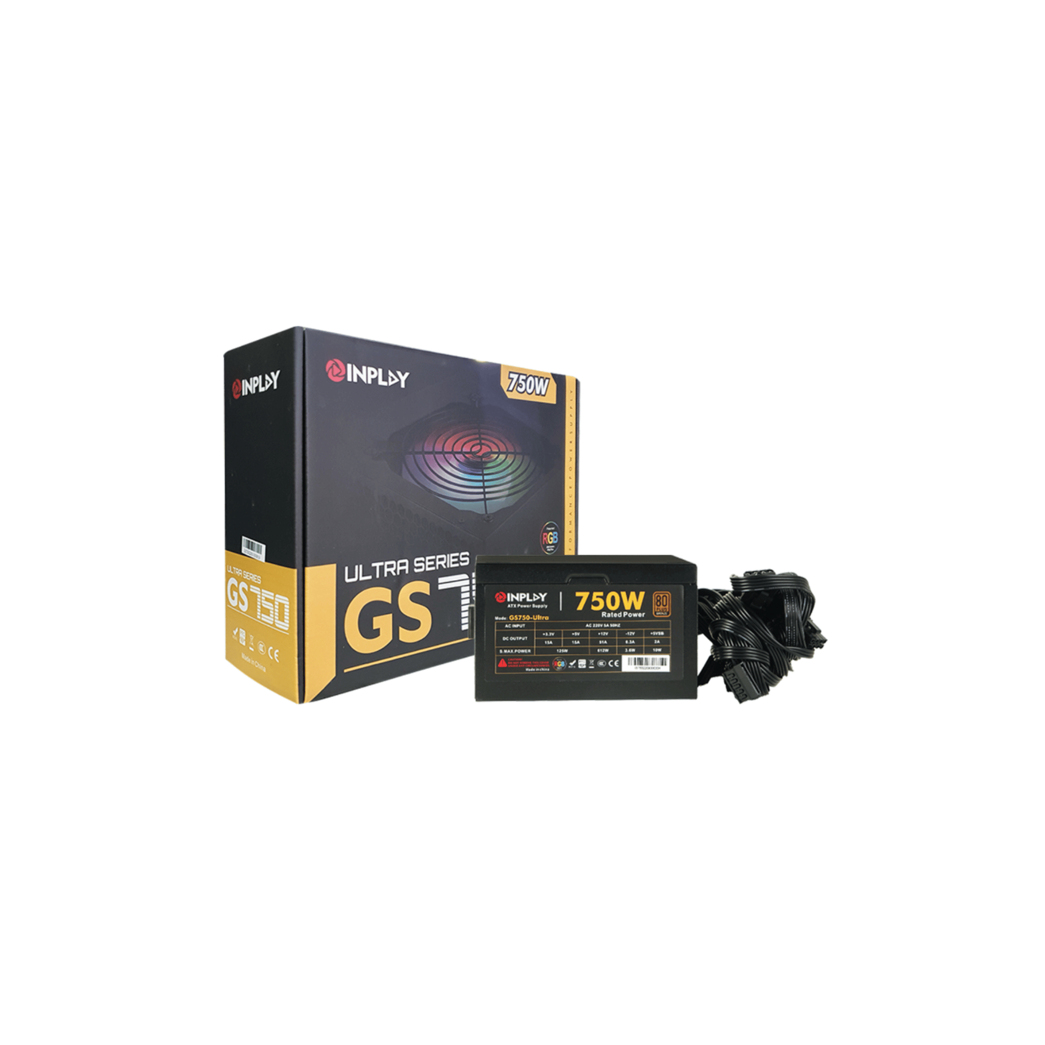 Inplay Ultra Series GS750 750W 80+ Bronze PSU Inplay Ultra Series GS750 750W 80+ Bronze PSU